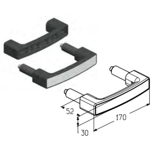 Accessoires Double poignée Alutech-Door Alutech
