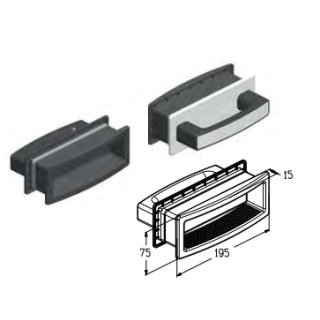 Accessoires Poignée extérieure - cuvette intérieure Alutech-Door Alutech